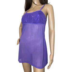 Vintage Y2K 2001 Victorias Secret Purple Sheer Nightie S‎ NWT